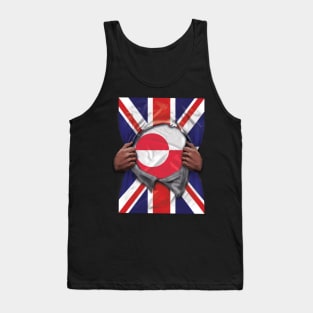 Greenland Flag Great Britain Flag Ripped - Gift for Greenlandic From Greenland Tank Top